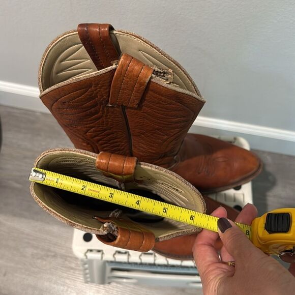 Dexter Women Boots Western Cowboy Sz 8.5 Cognac Brown Mid Calf Unisex Men 6 - Picture 6 of 11